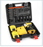 Ensemble d'outils à main en acier inoxydable OEM de qualité supérieure, 15 pièces, batterie au lithium, clés à douilles de qualité industrielle, embouts de perçage, boîte de rangement