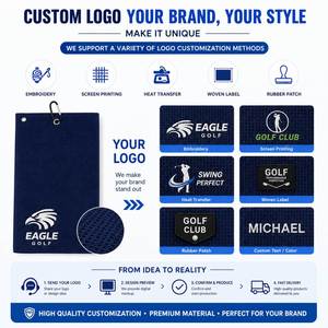 Custom Logo Quick Dry Waffle Golf Cleaning <b>Towel</b> for Clubs Gift Promotion Premium <b>Microfiber</b> Golf <b>Towel</b> - Product Image 3