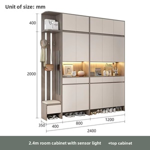 Modern Design Wooden Entrance Hall Cabinet Optimal Screen Partition Top Cabinet Large <strong>Small</strong> Home Apartment Entrance <strong>Shoe</strong> <strong>Storage</strong> - Product Image 5