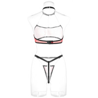 Nouveau Style exotique transparent filet de pêche femmes ensemble de sous-vêtements sexy chaîne suspendue soutien-gorge bref ensemble