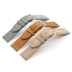 <span class=keywords><strong>Cinturino</strong></span> Vintage in <span class=keywords><strong>pelle</strong></span> scamosciata 18mm 20mm 22mm 24mm <span class=keywords><strong>cinturino</strong></span> in <span class=keywords><strong>pelle</strong></span> fatto a mano di ricambio <span class=keywords><strong>grigio</strong></span> marrone chiaro colore Beige per uomo e donna orologi - Product Image 6