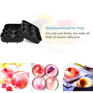 Molde de silicona DD1137 para hacer bolas de hielo al por mayor, bandeja cuadrada grande para whisky, molde esférico y de cubos DIY - Product Image 2