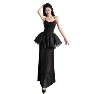 Nuevo Vestido Negro de Verano para Mujer, Estilo Halter, Sin Mangas, Espalda Descubierta, Corte Ajustado, Versátil - Product Image 5