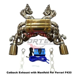 Échappement arrière et collecteurs avec protection thermique Vortex Titanium Valvetronic pour Ferrari F430, amélioration performance style Scuderia SC. - Product Image 3