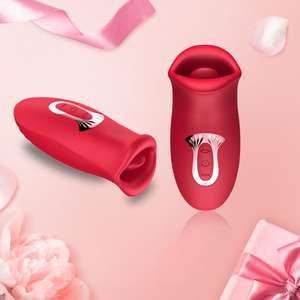 เครื่องกระตุ้นความสุขทางเพศแบบกันน้ำ 100% รูปทรงดอกกุหลาบ พร้อมฟังก์ชั่นดูดและเลีย กระตุ้นหัวนมและคลิตอริส  10 ระดับความแรง - Product Image 5