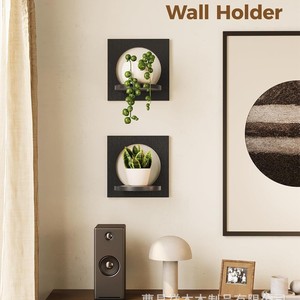 <b>Wall</b> <b>Mounted</b> Storage Rack Circular Black 1 Tier For Entryway Bedroom Decoration - Product Image 4
