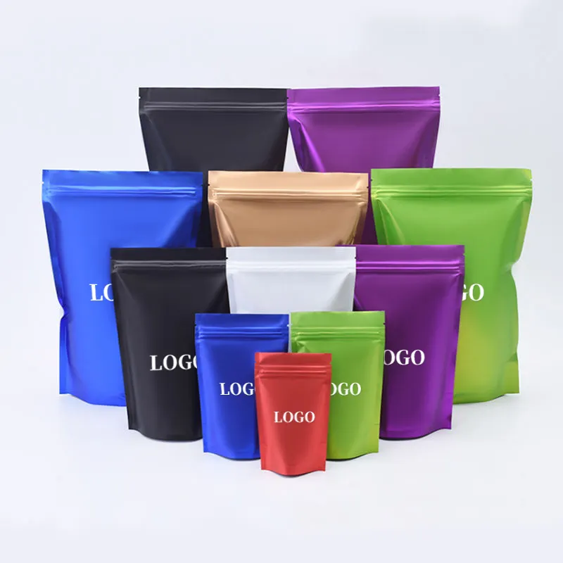 Atacado Impressão Personalizada Laminado Plástico Zipper Snack Stand Up Ziplock Pouch Mylar Sacos Stand Up Pouches Para Pacote De Alimentos