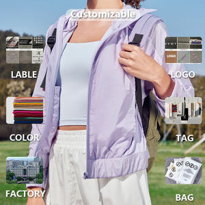 Chaqueta <span class=keywords><strong>de</strong></span> protección solar <span class=keywords><strong>de</strong></span> entrenamiento <span class=keywords><strong>de</strong></span> secado rápido <span class=keywords><strong>de</strong></span> alta calidad para mujer, chaqueta con capucha y cremallera, chaqueta <span class=keywords><strong>de</strong></span> carcasa suave para mujer - Product Image 6