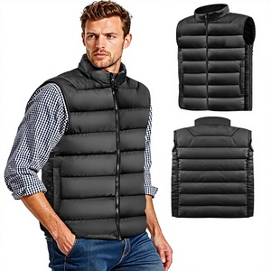 Chaleco de Traje Formal Negro para Hombre, Talla Grande, Cuello en V, Cierre de Cremallera, Tela Transpirable, Servicio OEM, Primavera/Otoño - Product Image 3