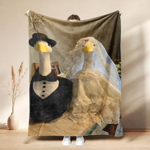 Manta de Franela con Diseño de Cara de Pato, Manta para Siesta, Reversible, Cálida y Acogedora para el Invierno, Impresión Personalizada, Venta al Por Mayor - Product Image 5