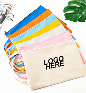 Canvas Zipper <b>File</b> Bag Large Capacity Student School Handbag Customized Logo Printed <b>File</b> <b>Storage</b> Bag Shopping Bag - Product Image 3