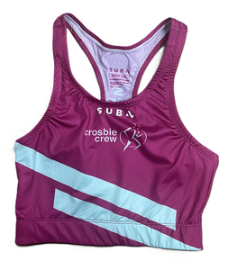 Soutien-gorge de sport à haute performance avec logo personnalisé, blocs de couleur et rayures, respirant et anti-humidité, idéal pour le yoga et l'entraînement en salle de sport pour femmes - Product Image 1