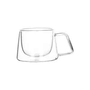 Guangzhou wholesale price best quality freezer safe BPA free borosilicate doublewall glass cup