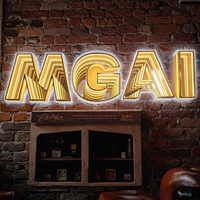 Lettres holographiques 3D à effet miroir infini, néon RVB, pour bar, salle de jeux et décoration de fête