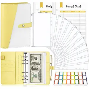 Custom A6 Budget Binder Planner with Cash Envelopes, Money Organizer Cash For PU Leather Notebook