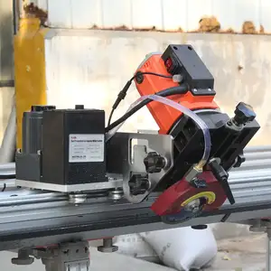 Raizi self propelled electric 45 degree stone granite marble tile ceramic wet miter saw cutting machine rail guide machinery