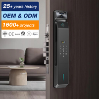 Serrure électronique intelligente pour porte en bois ou en métal, avec reconnaissance faciale 3D, reconnaissance d'empreintes digitales, déverrouillage par carte RFID, Wifi entièrement automatique