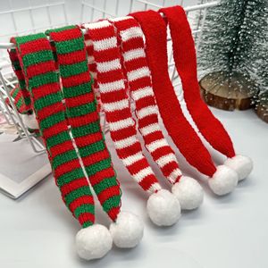 Mini écharpe de Noël 30 cm, accessoire en peluche, petite écharpe, décoration de Noël, écharpe tricotée en fil, décoration de Noël - Product Image 1