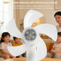 Ventilateur de plafond 2-en-1 style drone à 3/4 têtes avec lampe LED E27 en ABS, 3 couleurs, télécommande, intensité variable, AC85-265V, pour maison et restaurant