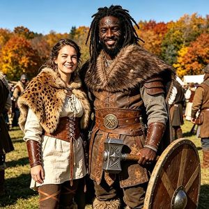 Unisex Faux Fur Shoulder Cape <b>Scarf</b> Viking Medieval Costume <b>Shawl</b> with Safety Pins Halloween Cosplay Accessory - Product Image 1