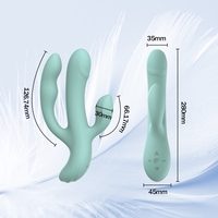 Jouet sexuel triple moteur OEM & ODM pour femmes, stimulation du point G, clitoridienne et anale en silicone, 7 modes de vibration avec plug anal flexible, IPX6