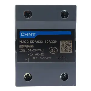 Chint NJG2 Single Phase Three Phase 25A 40A 60A 80A 100A input DC AC output AC 220V 380V DC 12V to 250V CHNT Solid State Relay