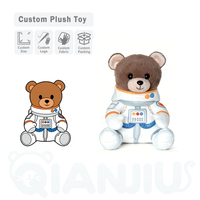 Casque OEM personnalisé Cosmo Puppy PP Cotton Stuffed Teddy Dog Astronaut Cartoon Soft Animates Cadeau pour les anniversaires