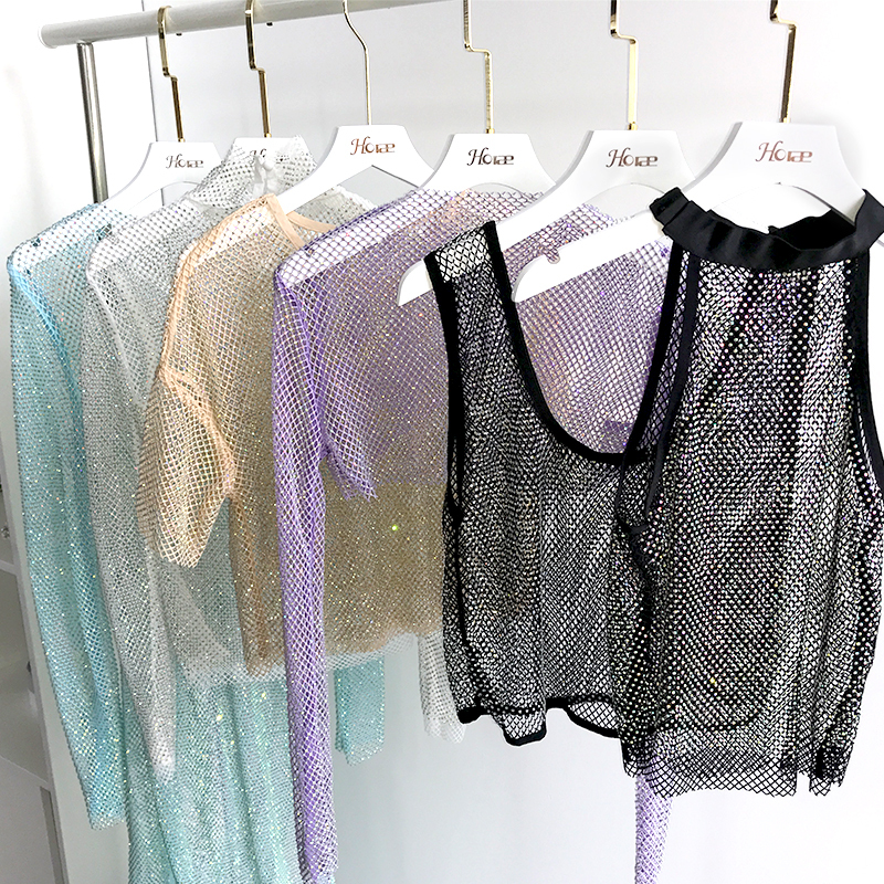 HM011 High Collar Crystal Rhinestone Mesh