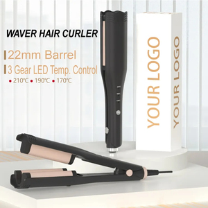 MINi Ionische Anti-Verbrandings Haarcrimper 2-Barrel Ionische Krultang voor Golvend Haar 22mm Krulstaaf Crimper Haarstyler voor Brede Diepe Golven - Product Image 3