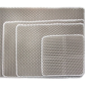 Tapis pour litière pour chat en EVA, lavable, double couche, anti-éclaboussures, gris, 30x30, 45x60, 60x90 cm, pour bac à litière pour chat - Product Image 5