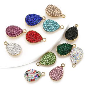 Colgante de acero inoxidable en forma de lágrima con circonita cúbica para la fabricación de collares, accesorio de joyería DIY - Product Image 1