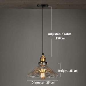 Lampada <span class=keywords><strong>a</strong></span> <span class=keywords><strong>Sospensione</strong></span> Industriale Retrò, Lampadario Creativo Americano in Vetro per Sala da Pranzo - Product Image 3