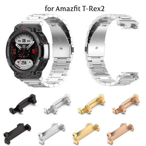 1 paire de connecteurs de bracelet en métal de 22 mm pour montre Amazfit <span class=keywords><strong>T</strong></span>-<span class=keywords><strong>Rex</strong></span> 3 2, adaptateur de remplacement, accessoires de montre intelligente - Product Image 2