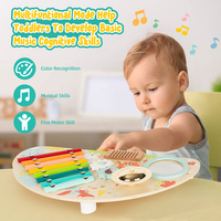Wooden Pounding Game Multi Function Percussion Instrument Kids Early Education Multi-Functional Wooden Toddler Music Toys
