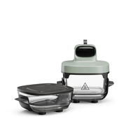 Friteuse à air électrique numérique en verre Crispi 4,5 L 1500 W, portable, double panier, pour cuire à l'air, appareil électroménager, compatible lave-vaisselle, intérieur