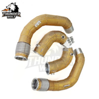 Tubo de Escape Directo SS304 de HT Performance Car Parts para BMW 2018-2023 F90 M5 S63 4.4T con Protector Térmico Dorado