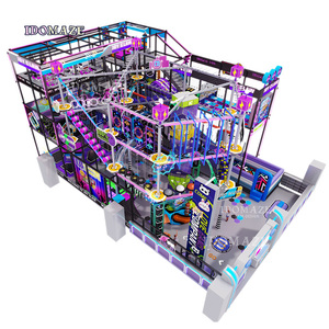 Equipo de patio de recreo Atlético comercial interior interactivo para niños Parque de aventuras con tobogán de luz LED doble para centros comerciales - Product Image 6
