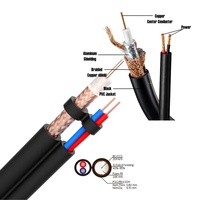 Câble coaxial RG6 Siamese longue portée pour campus et parcs, 2 conducteurs, 75 Ohm, prix de gros direct usine, personnalisable en vrac