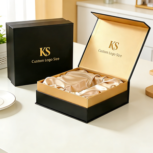Boîtes cadeaux <span class=keywords><strong>en</strong></span> carton rigide noir de luxe, personnalisées avec logo, taille et couleur, <span class=keywords><strong>en</strong></span> gros, emballages magnétiques avec soie pour parfum - Product Image 3
