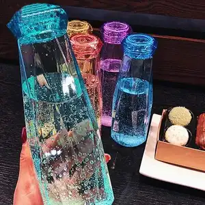 Popular Item 500ml Diamond Crystal Sport Drinking Camping Cycling Travel Plastic Juice Water Bottles