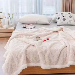 Winter Thick Comfortable <b>Blanket</b> Twist Double Layer Taffeta Fleece for Office Air Conditioning Shawl <b>Throw</b> <b>Blanket</b> - Product Image 1