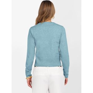 Women's Long Sleeve <b>Cropped</b> Crew Neck Sweater Light Weight Casual Autumn <b>Top</b> Anti Pilling - Product Image 6