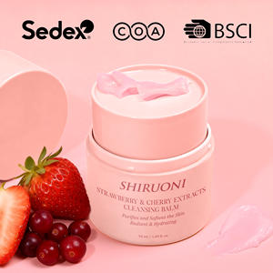 Bálsamo Limpiador Facial Vegano Orgánico Transparente con Extracto de Frutas (Cereza y Fresa), Control de <span class=keywords><strong>Grasa</strong></span> y Desmaquillante en <span class=keywords><strong>Crema</strong></span>, Marca Blanca - Product Image 5