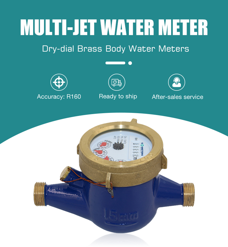 Multi Jet Water Meter Dn25 Metal Brass Dry Dial,multijet Meters