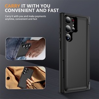 Étui de téléphone portable antichoc en PC et TPU de haute qualité, design anti-chute, avec porte-cartes pour S24 S23