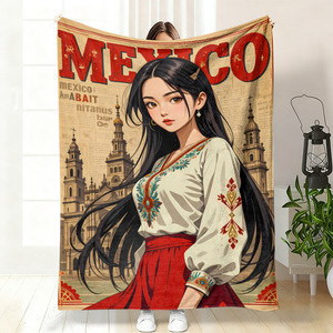 Couverture en flanelle à motif floral de crâne mexicain, couverture de sieste super douce, lavable en machine pour la chaleur hivernale, impression personnalisée - Product Image 5