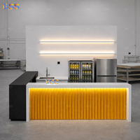 Bar en forme de L en pierre noire pour la maison, le sous-sol, le luxe, le café commercial personnalisé, l'hôtel, le restaurant de vins, le club, le toit, le bar extérieur