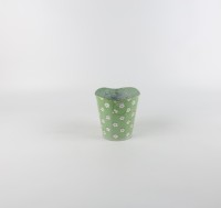 Ensemble de Vases ronds à motifs verts pastoraux rustiques Vintage en métal galvanisé Pots de fleurs de jardin avec poignées suspendues Utilisation au sol