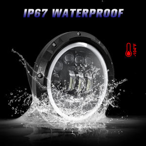 Faro LED Redondo de 7 Pulgadas para <span class=keywords><strong>Jeep</strong></span> JL JK, Bombilla LED de Trabajo de 24v, Luz Alta y Baja, Lente de Proyector LED, Ojos de Ángel - Product Image 6