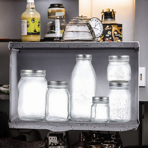 Bán Buôn Xi Lanh Lọ Thủy Tinh 150Ml 300Ml 500Ml 1000Ml Rỗng Cho Thực Phẩm Lưu Trữ Mứt Mật Ong Với Kim Loại Nắp Vít Cap Niêm Phong - Product Image 3